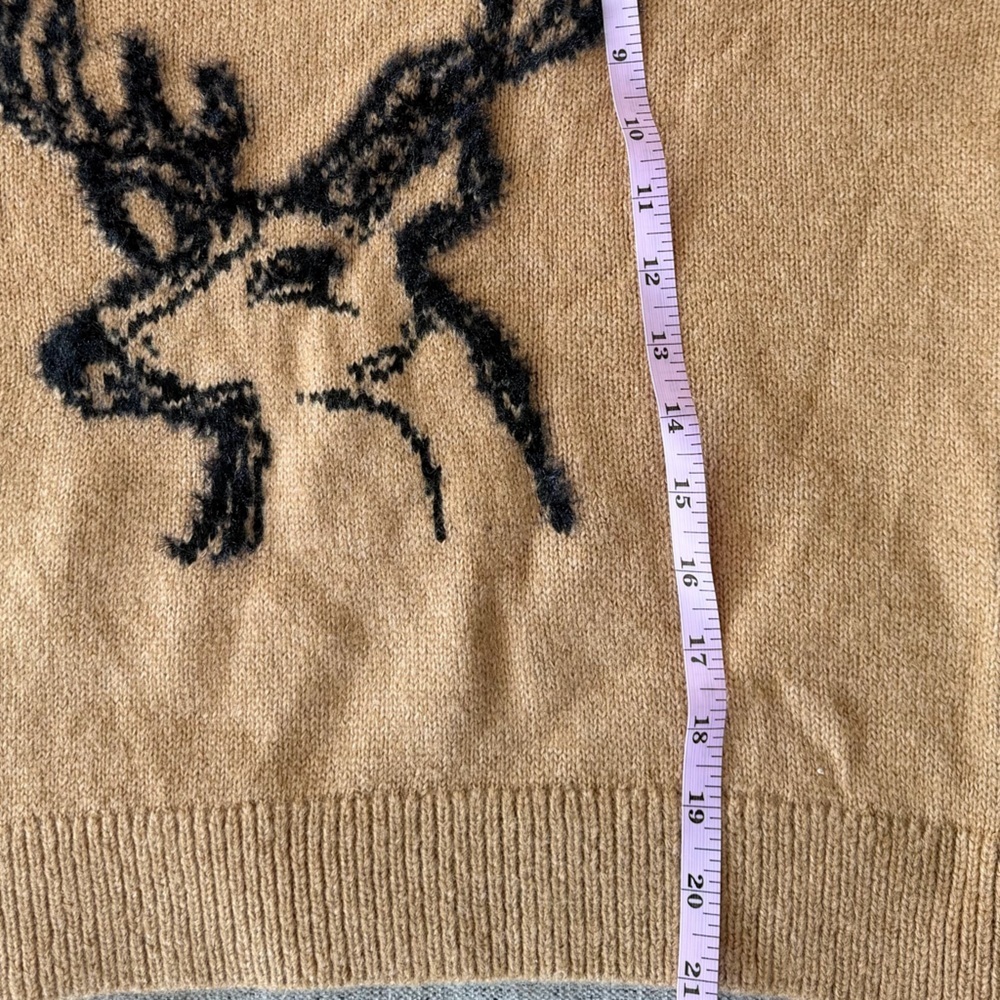 Anthropologie Oh Deer Sweater Reindeer Antlers Woodland Brown NWT Small - Picture 5 of 7